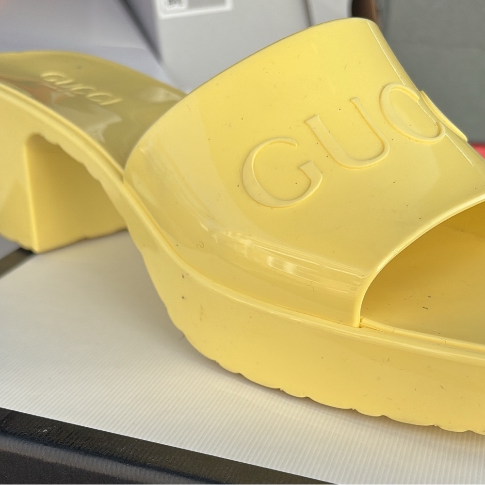 Gucci Women's Yellow Slide Sandals